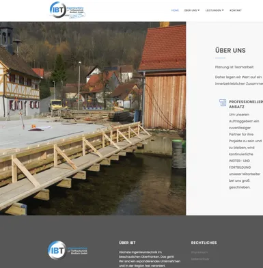 Screenshot Laptopansicht der Homepage tiefbautechnik-bindlach.de
