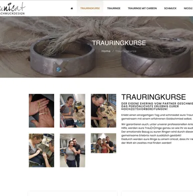 Screenshot Laptopansicht der Homepage unicat-schmuckdesign.de